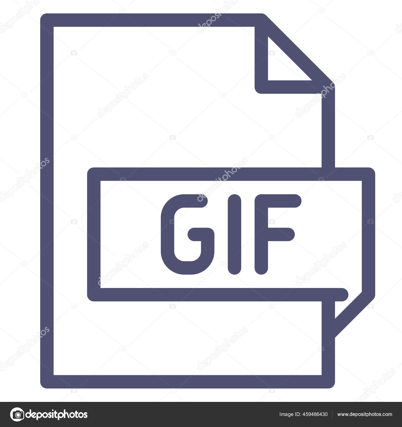 Extension Gif Document Icon Outline Style Stock Vector by ©iconfinder  459486430